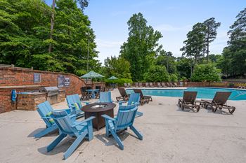 Poolside firepit
